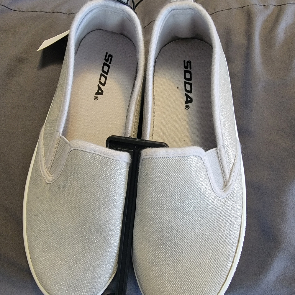 Soda Silver Slip-On Sneakers